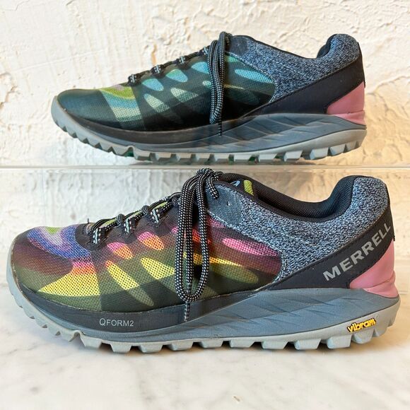 Merrell Antora 2 Rainbow Trail Running Shoes Vibram Sole Women’s 7.5 - Picture 2 of 8